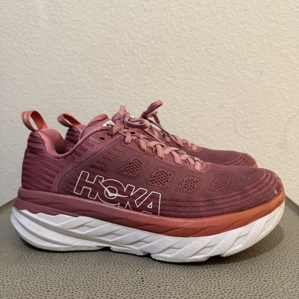 Hoka One One Bondi 6 Womens 9 Heather Rose Lantana Walk Comfort